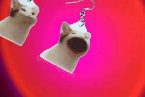 Pop Cat Meme Handmade Earrings!