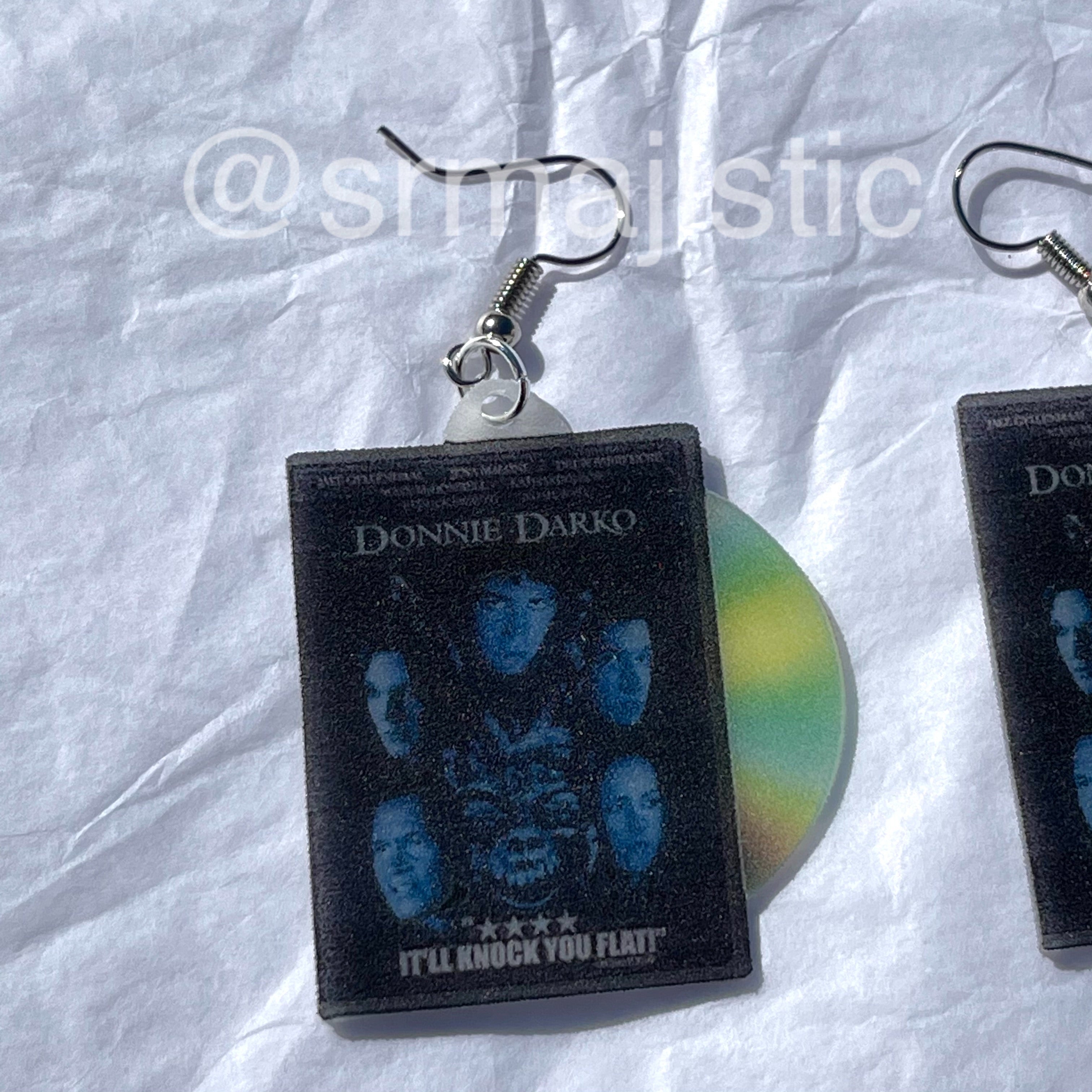 Donnie Darko (2001) DVD 2D detailed Handmade Earrings!