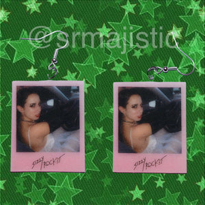 Sizzy Rocket Signed Polaroid Handmade Earrings!