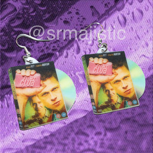 Fight Club (1999) DVD 2D detailed Handmade Earrings!