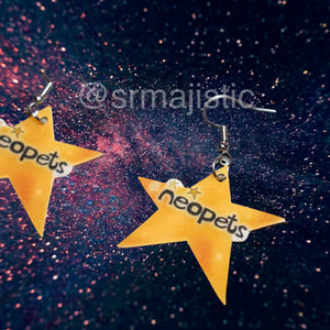 Neopets Logo Tag 2D cute detailed Handmade Earrings!
