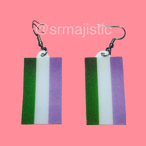 PRIDE Flag Cute 2D Handmade Earrings!
