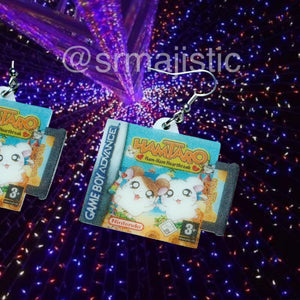 Hamtaro Ham-Ham Heartbreak Game Boy Game 2D detailed Handmade Earrings!