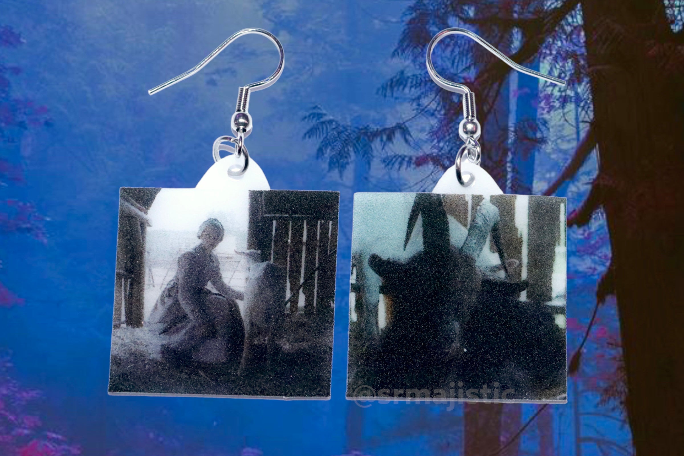 The Witch Barn Scene Split Frame Still Handmade Earrings!