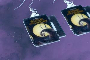 The Nightmare Before Christmas (1993) Movie VHS Tape 2D detailed Handmade Earrings!