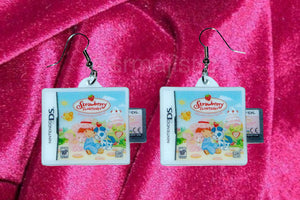 Strawberry Shortcake Strawberryland Games Nintendo DS Game 2D detailed Handmade Earrings!