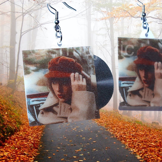 Taylor Swift Red (Taylor’s Version) Vinyl Album Handmade Earrings!