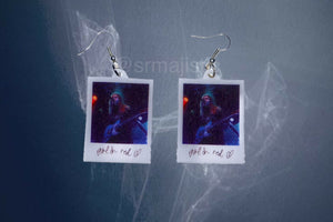 Girl in Red Signed Polaroid Handmade Earrings!