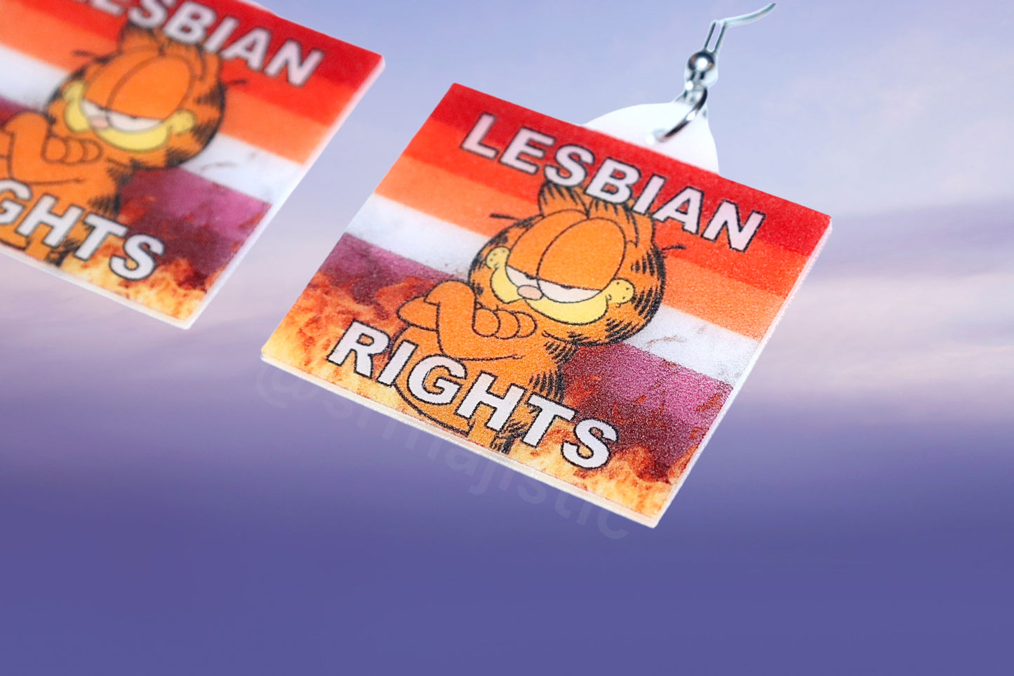 Garfield Collection of Flaming Pride Flags Handmade Earrings!
