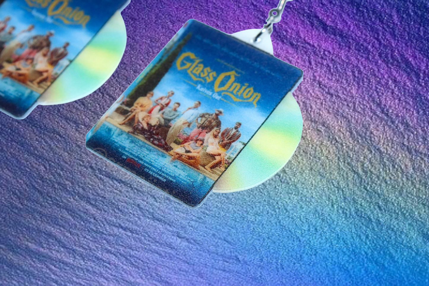 Glass Onion: A Knives Out Mystery (2022) DVD 2D detailed Handmade Earrings!