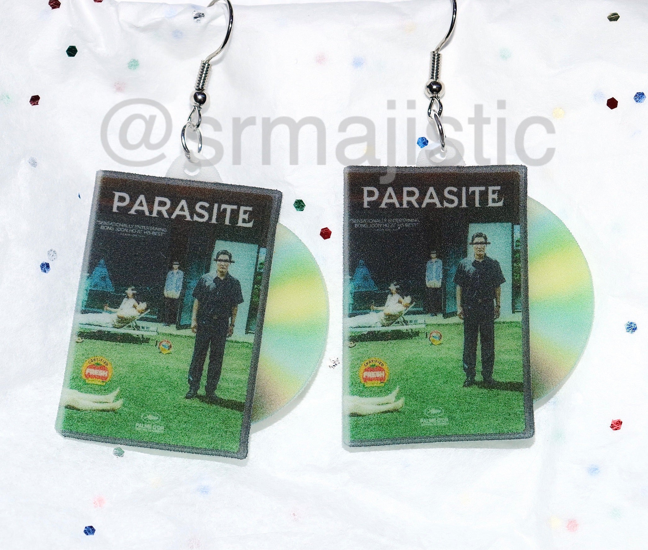 Parasite (2019) DVD 2D detailed Handmade Earrings!