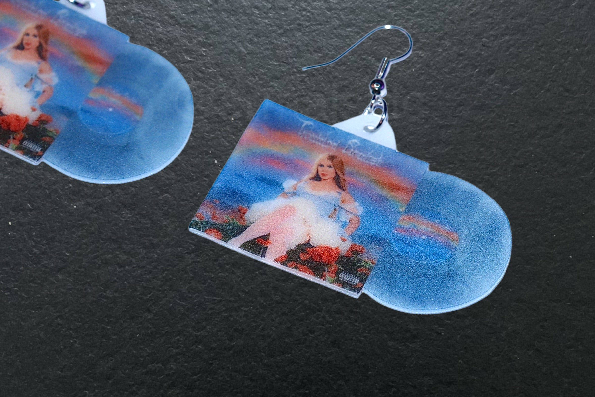 Slayyyter Troubled Paradise Vinyl Handmade Earrings!