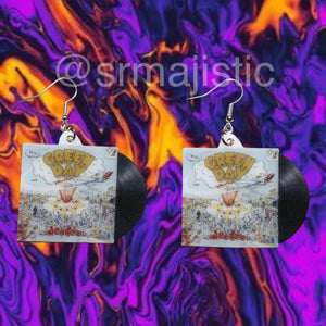 Green Day Dookie Vinyl Album Handmade Earrings!