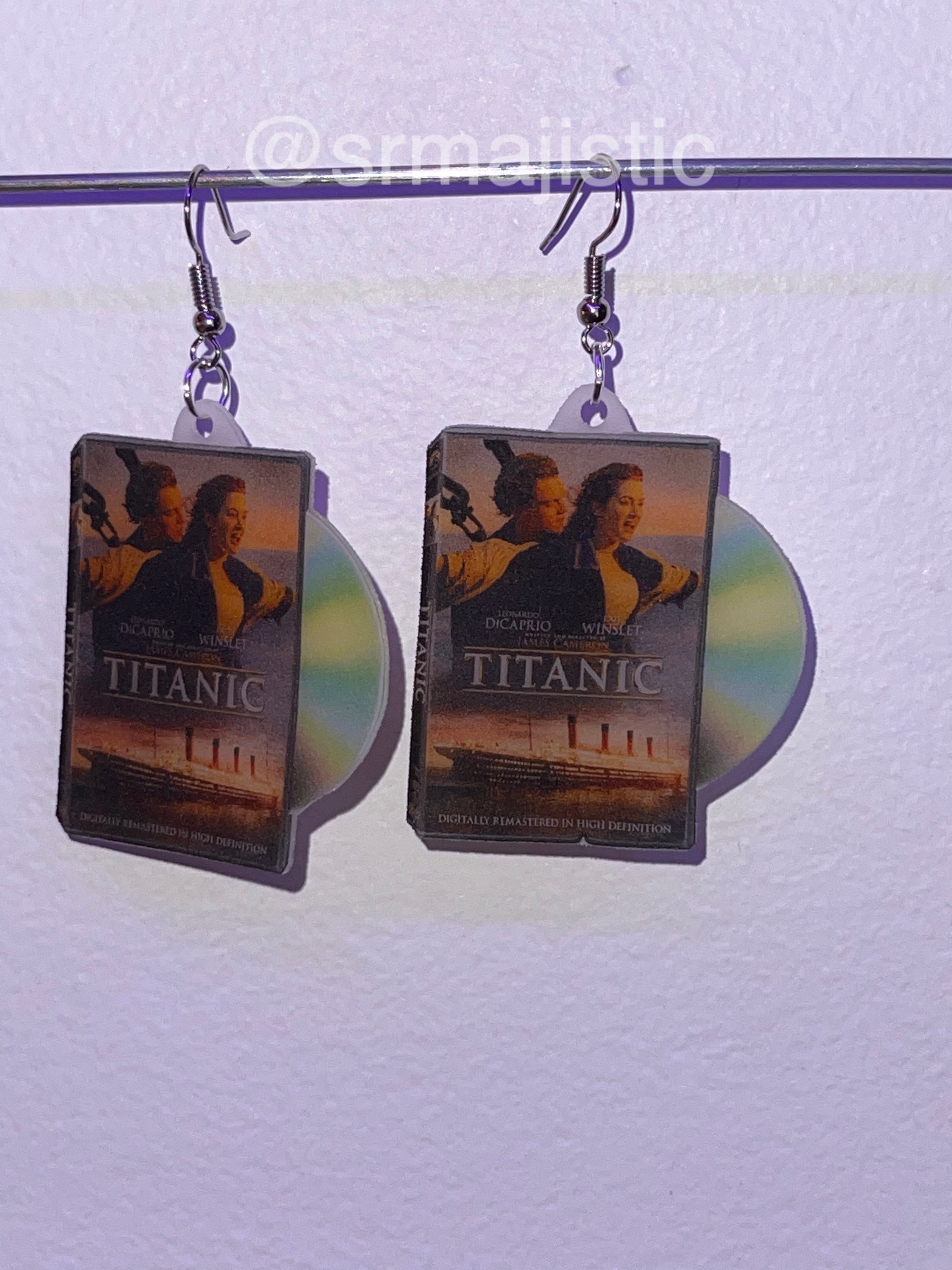 Titanic (1997) DVD 2D detailed Handmade Earrings!
