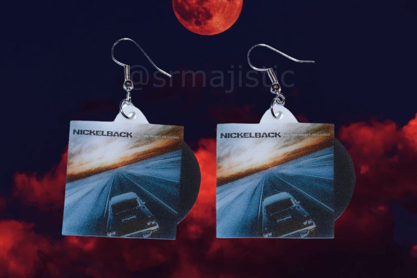 Nickelback All the Right Reasons Vinyl Album Handmade Earrings!