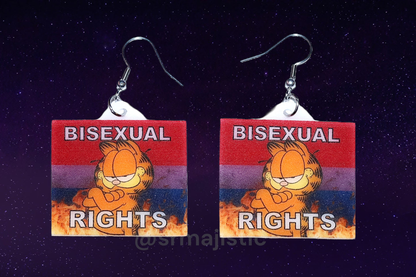 Garfield Collection of Flaming Pride Flags Handmade Earrings!