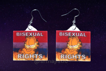 Garfield Collection of Flaming Pride Flags Handmade Earrings!