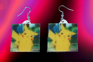 Pikachu with Peace Sign Cute Pokémon Character Handmade Earrings!