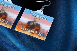 Better Call Saul Trans Flame Pride Flag Handmade Earrings!
