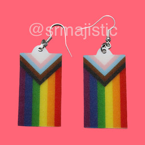 PRIDE Flag Cute 2D Handmade Earrings!