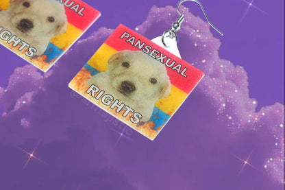 Jotchua Dog Flaming Pride Flags Handmade Earrings!