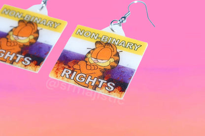 Garfield Collection of Flaming Pride Flags Handmade Earrings!