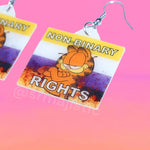 Garfield Collection of Flaming Pride Flags Handmade Earrings!