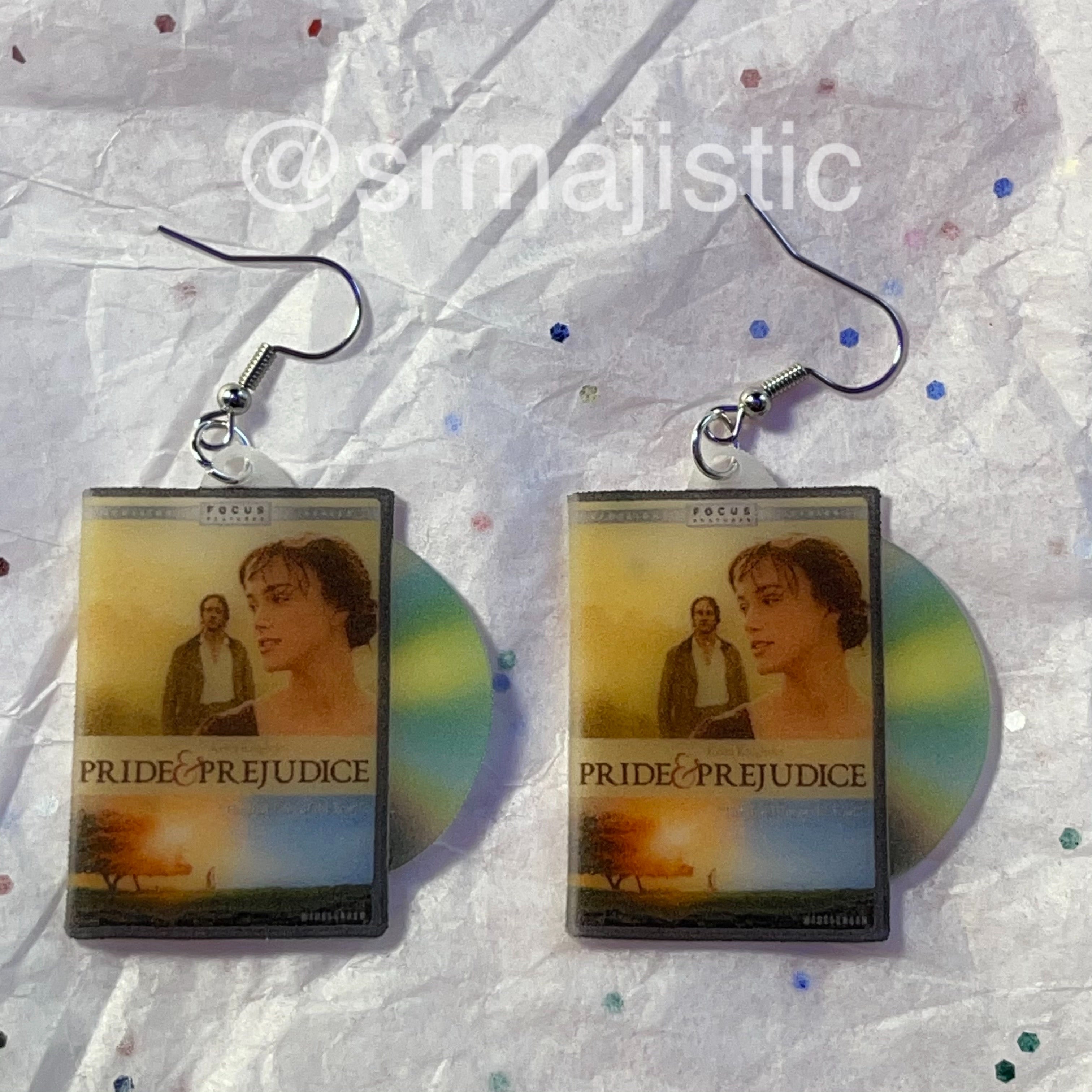 Pride & Prejudice (2005) DVD 2D detailed Handmade Earrings!
