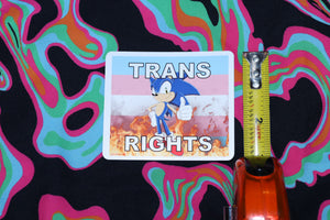 Flaming Trans Flag Character Stickers