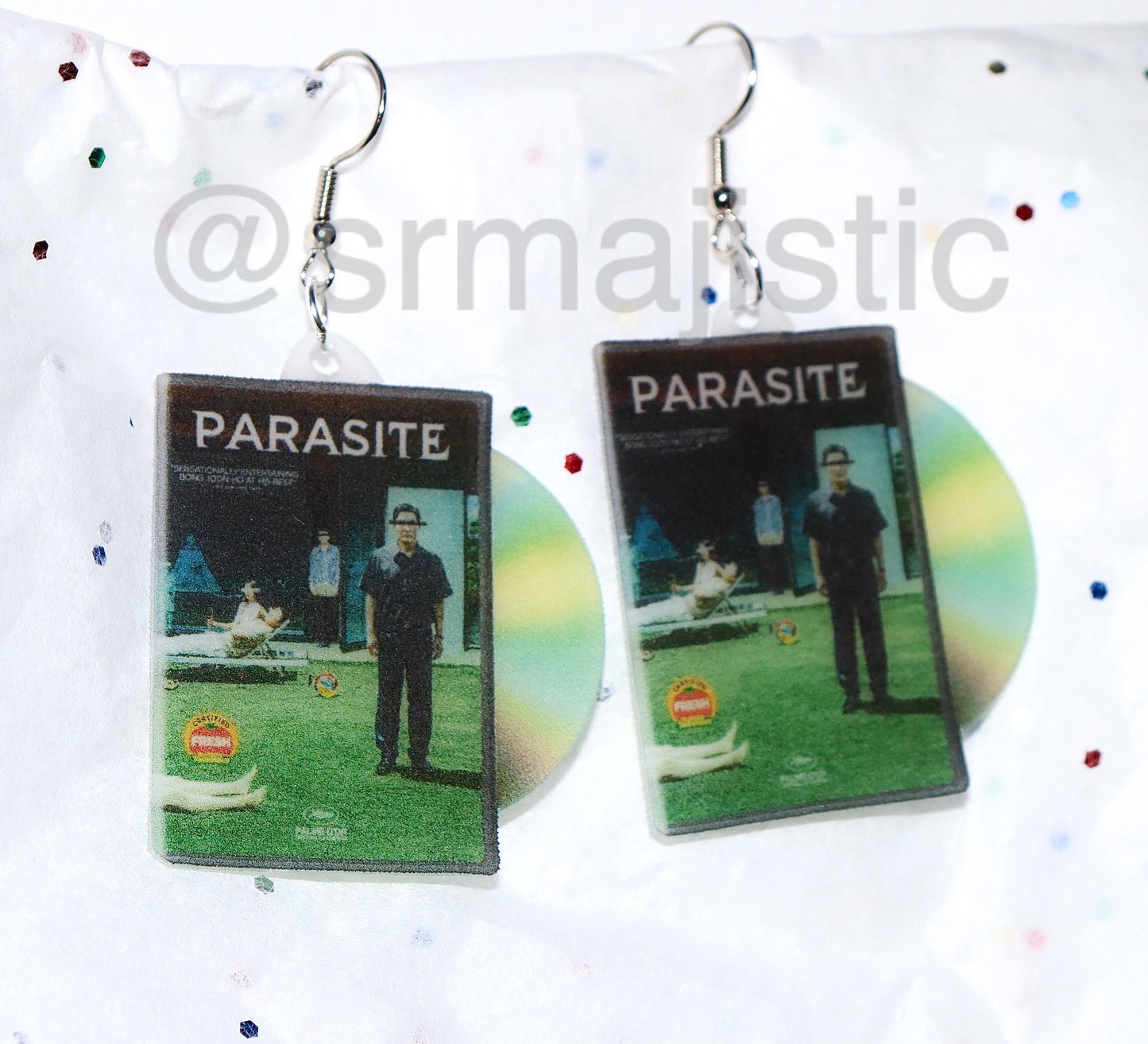 Parasite (2019) DVD 2D detailed Handmade Earrings!