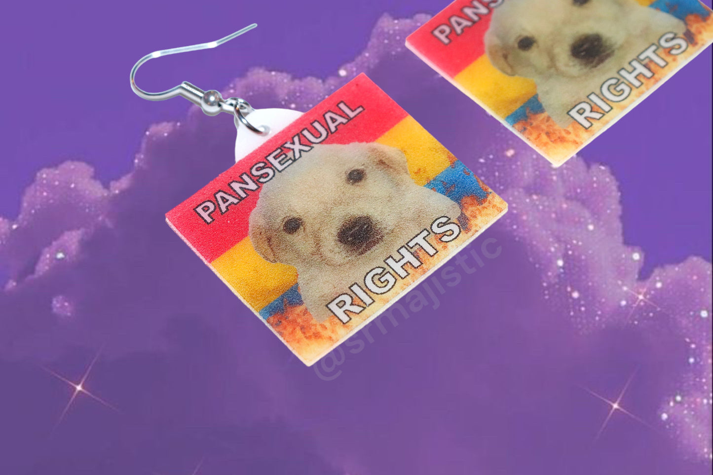 Jotchua Dog Flaming Pride Flags Handmade Earrings!