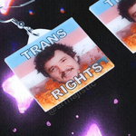 Pedro Pascal Trans Rights Flame Pride Flag Handmade Earrings!