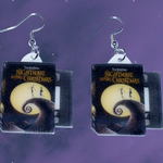 The Nightmare Before Christmas (1993) Movie VHS Tape 2D detailed Handmade Earrings!