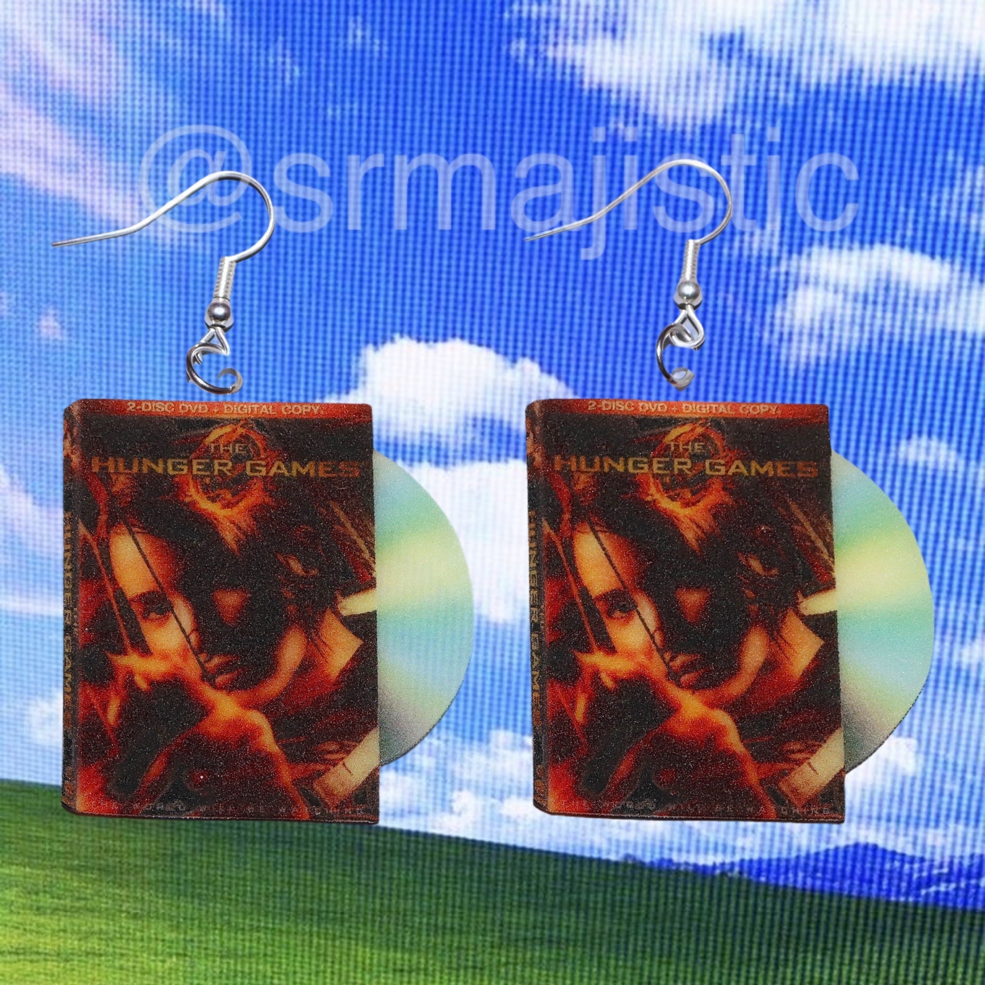 The Hunger Games (2012) DVD 2D detailed Handmade Earrings!