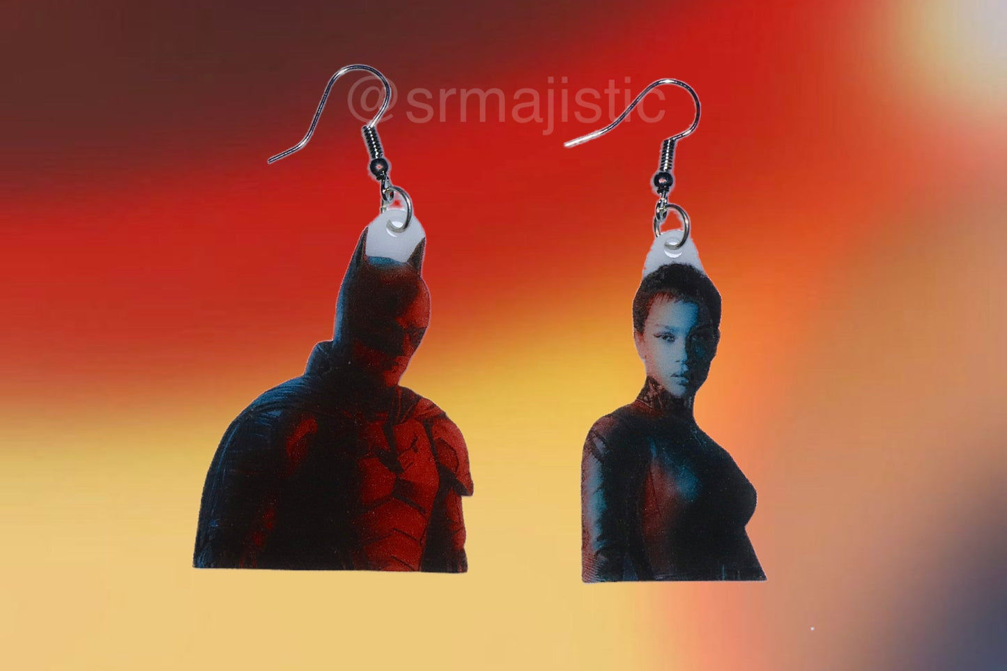 Batman and Catwoman Character Handmade Earrings!