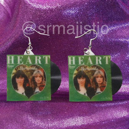 Heart Barracuda Vinyl Single Handmade Earrings!