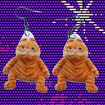 Ugly Stuffed Garfield Gorfield Character 2D Handmade Earrings!