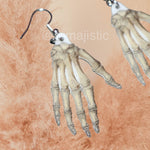 Spooky Skeleton Hand 2D Handmade Earrings!