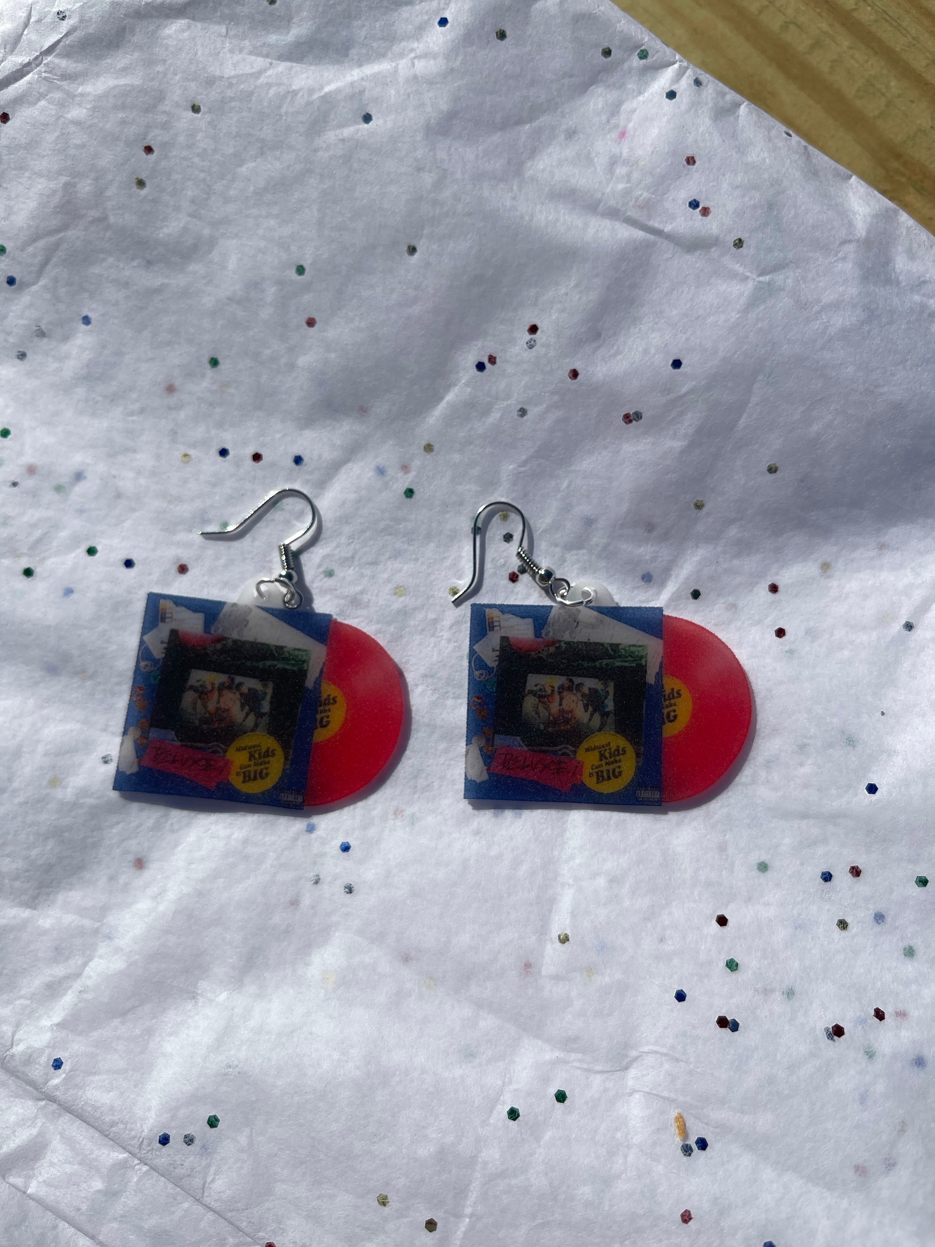 Lauren Sanderson Midwest Kids Can Make it Big Deluxe Vinyl Album Handmade Earrings!