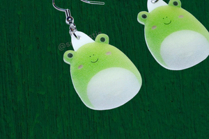 Wendy the Frog Squishmallow 2D Character Handmade Earrings!
