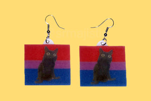 Jinx says Gay Rights cute pride flag detailed Handmade Earrings!