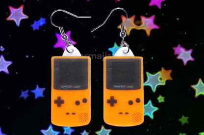 Yellow Game Boy Color Console Retro 2D Handmade Earrings!