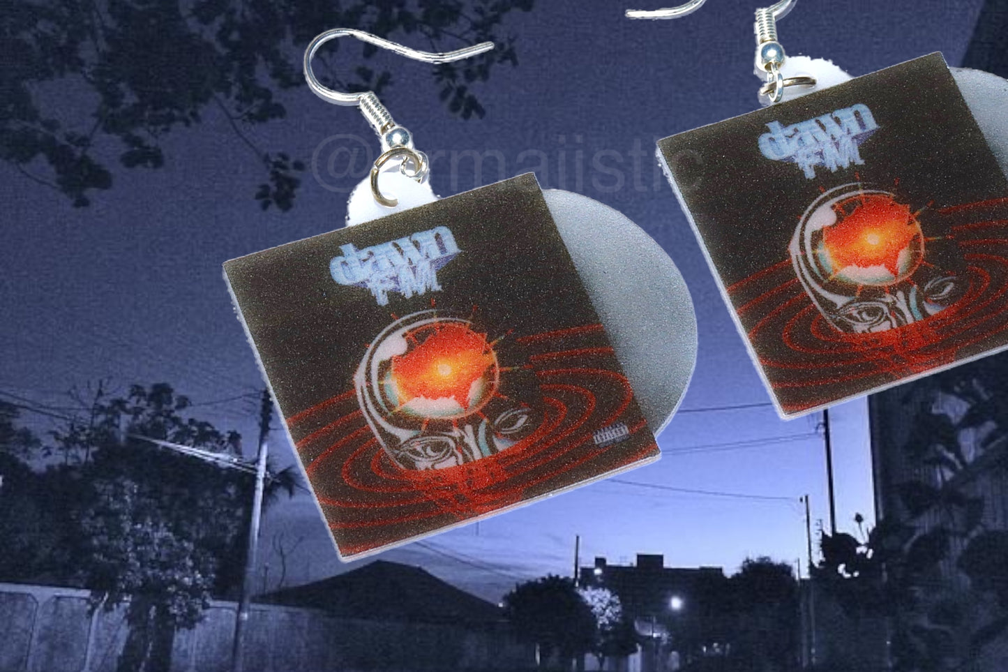 The Weeknd Dawn FM Vinyl Album Handmade Earrings!