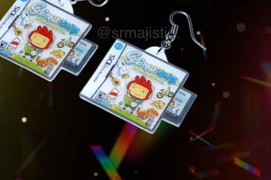 Scribblenauts Nintendo DS Game 2D detailed Handmade Earrings!