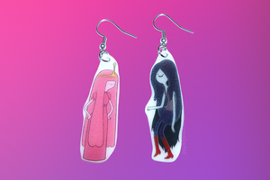 Marceline and Princess Bubblegum from Adventure Time Character Handmade Earrings!