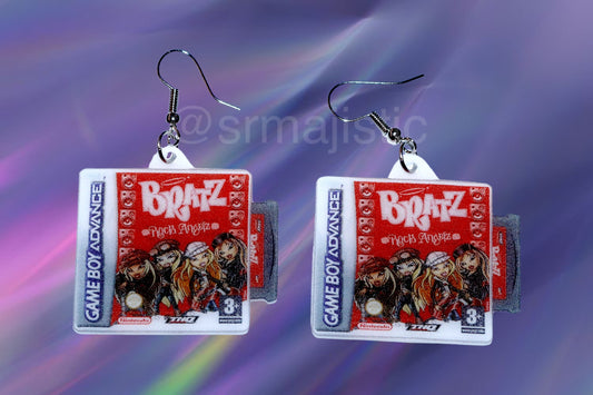 Bratz Rock Angelz Game Boy Advance Game 2D detailed Handmade Earrings!