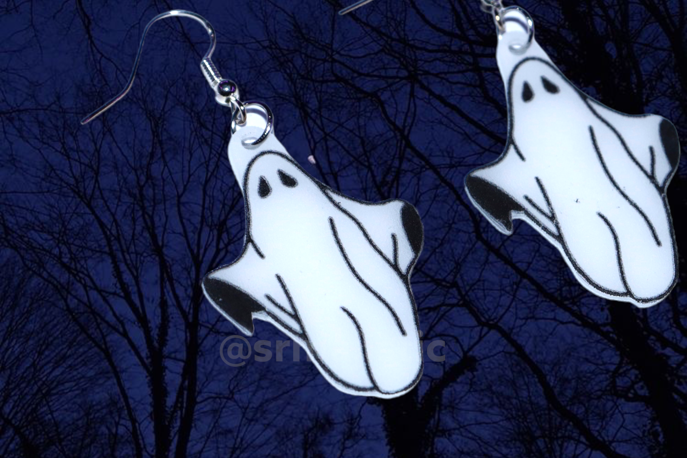 Cute Ghost Cartoon Handmade Earrings!