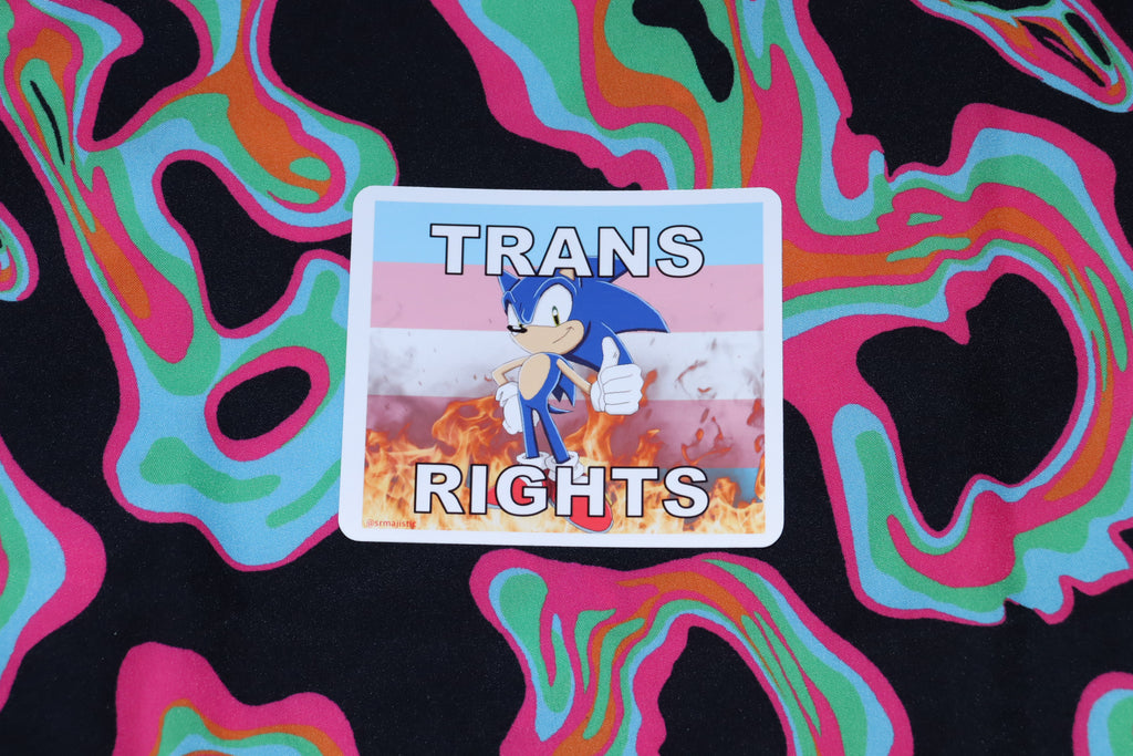 Flaming Trans Flag Character Stickers