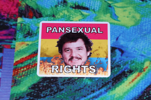 Pedro Pascal Flaming Pride Flag Character Stickers