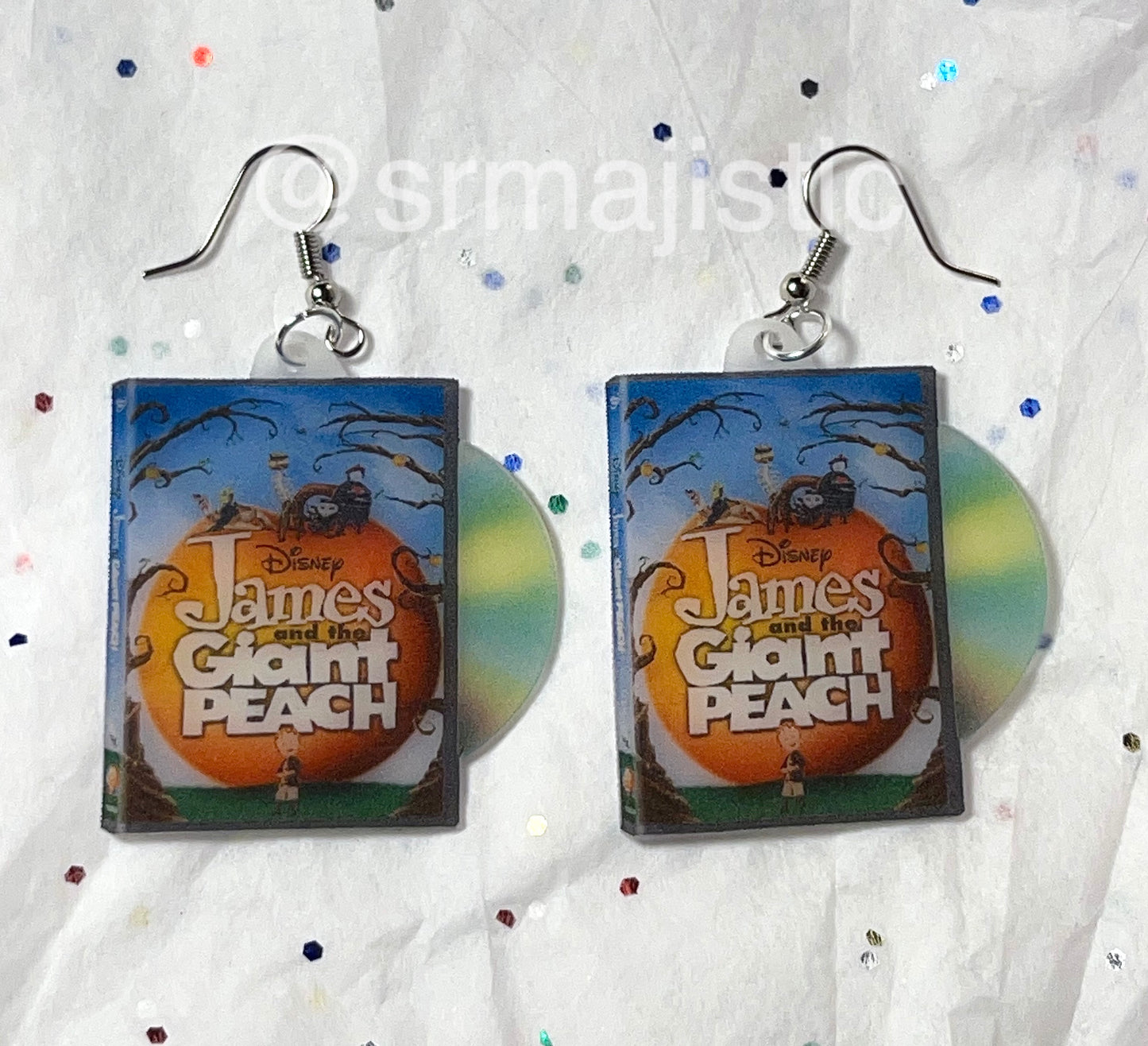 James and the Giant Peach (1996) DVD 2D detailed Handmade Earrings!